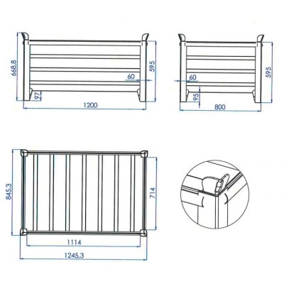 Stapelbehälter 1000x800x600 mm, verzinkt